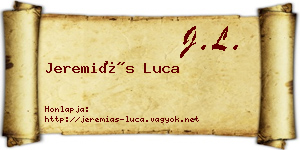 Jeremiás Luca névjegykártya